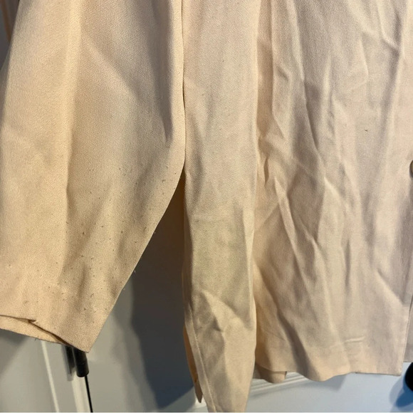 Vintage Briggs Cream Crinkle Textured Button Front Long Sleeve Top Size Large - Picture 2 of 11